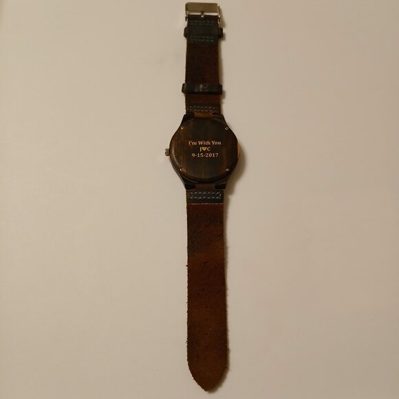 Treehut Classic Ebony Walnut Burl 40mm Brown Casual Boho Analog Watch - Picture 2 of 16